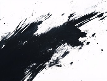 黑色墨痕笔触插画