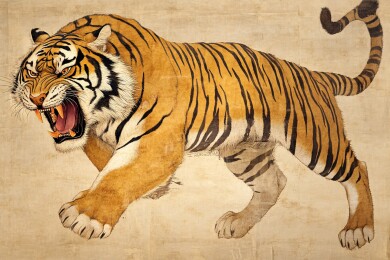 咆哮猛虎古风插画