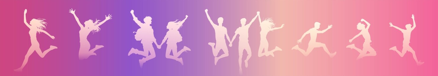 五四青年节青年人剪影海报插画