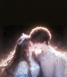 梦幻情侣深情亲吻的浪漫场景