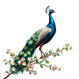 花枝上的美丽孔雀