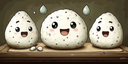 可爱表情卡通斑点饭团