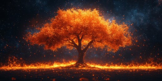 星空神树奇幻神秘景观