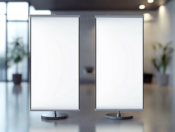 两个空白易拉宝展示架