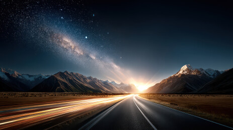 星空下的高速公路