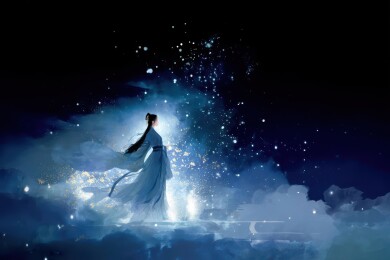 夜空中的仙子，星光与云海共舞