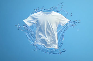 白色衣服与浅蓝色背景