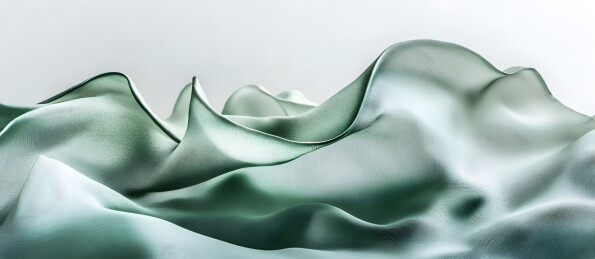 绿色丝绸飘舞