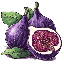 紫色无花果及切开的果实