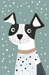 黑白斑点小狗卡通形象