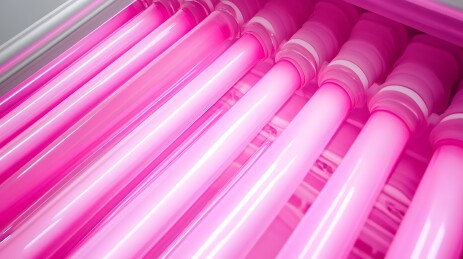 粉色荧光灯管排列