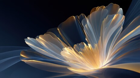 光辉绽放的抽象花卉艺术