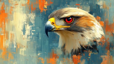 雪中黑鹰神秘壮丽景象