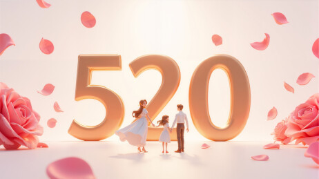 情人节鲜花立体520创意数字