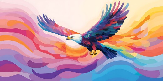 彩虹雄鹰飞翔