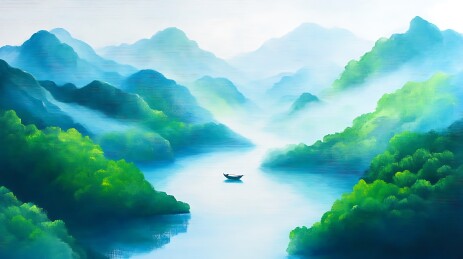 宁静山谷清流