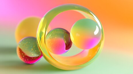 彩色玻璃球艺术