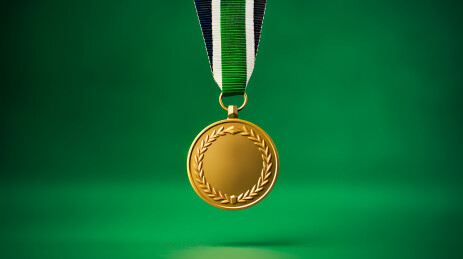 金色奖牌与橄榄枝