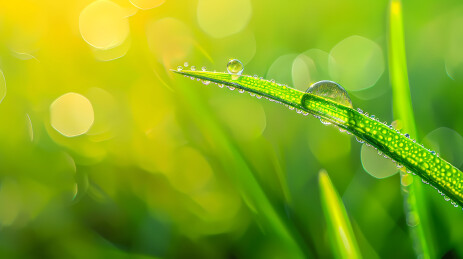 露珠草茎与黄色光斑
