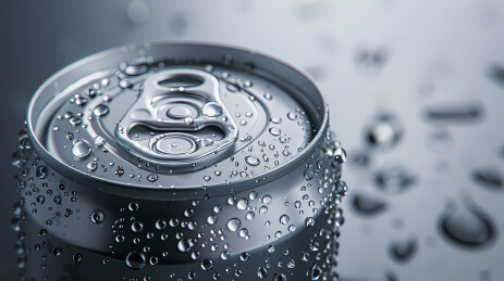 冰镇铝罐与水珠效果