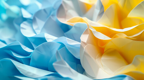 蓝黄折痕与流动感