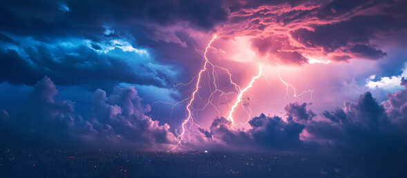 梦幻闪电天空风景