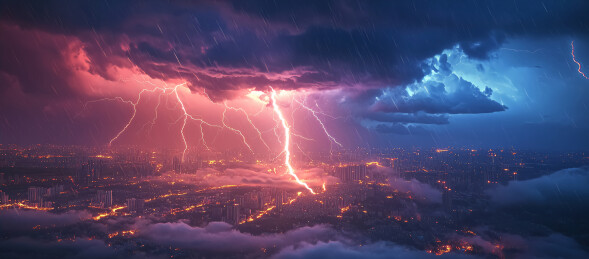 梦幻闪电天空风景