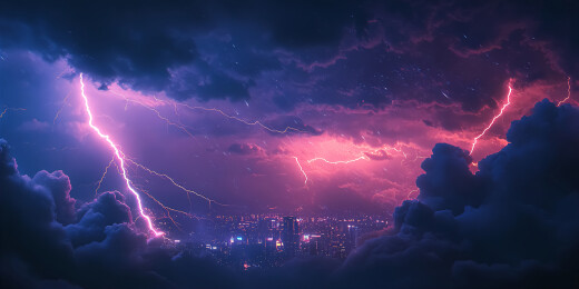 梦幻闪电天空风景