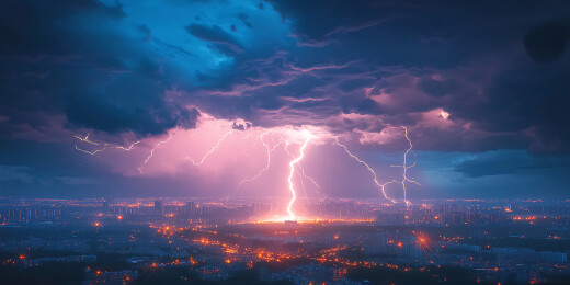 梦幻闪电天空风景