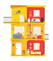 现代两层住宅剖面图