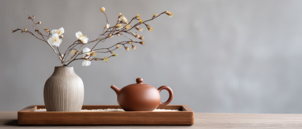 茶具与花瓶静物