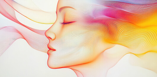 白色背景下的人体模型特写镜头