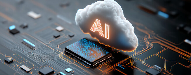 电路板云盘图标科技背景