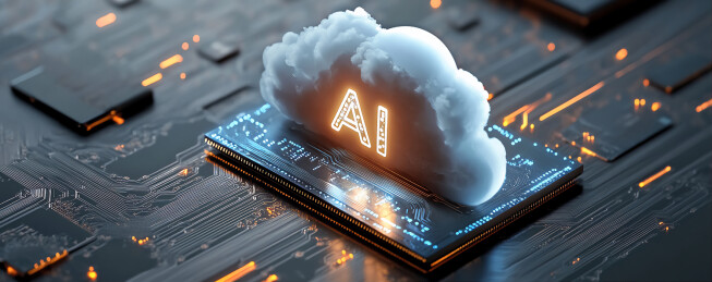 电路板云盘图标科技背景