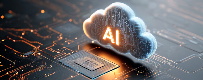 电路板云盘图标科技背景