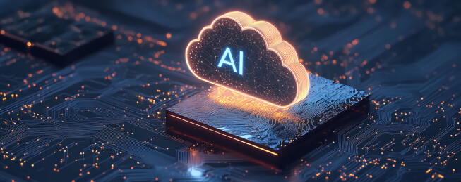 电路板云盘图标科技背景