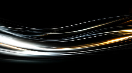 黑色背景下的流畅光效数字波形图案