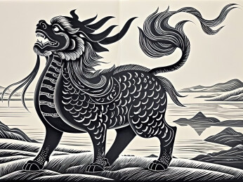 版画山海经中的神兽饕餮