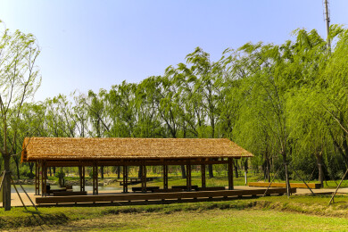 亚洲中国北京海淀六郎庄公园景观