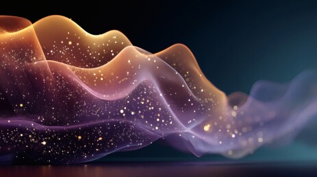 金色粒子波浪梦幻科技背景