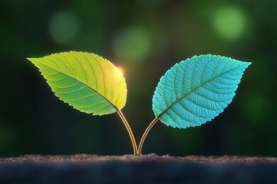 双叶新芽破土而出