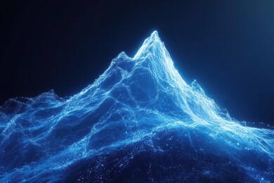 神秘蓝色粒子山峰
