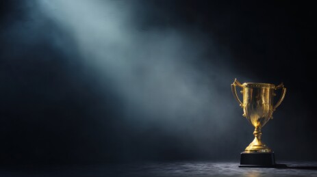 金杯奖杯烟雾舞台背景