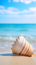 贝壳与沙滩背景