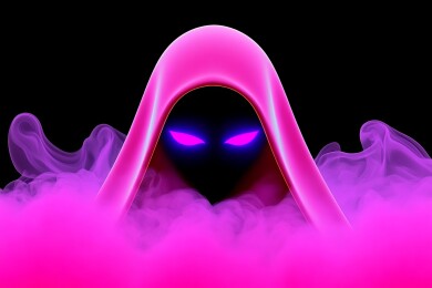 粉色烟雾中的神秘人物