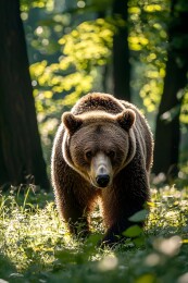 森林中觅食的憨厚熊