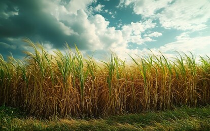 甘蔗田中的摇曳生机