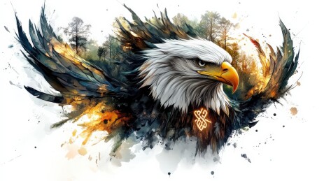 艺术水彩风格雄鹰