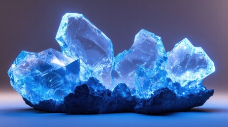 神秘蓝光水晶簇的奇幻之美