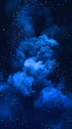 蓝白色烟雾与白点